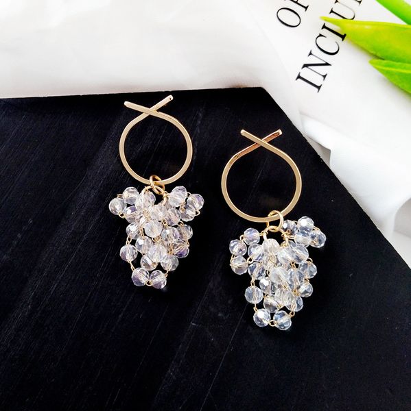 

fashion jewelry earrings women's beaded cross stud dangle earrings s252, Silver