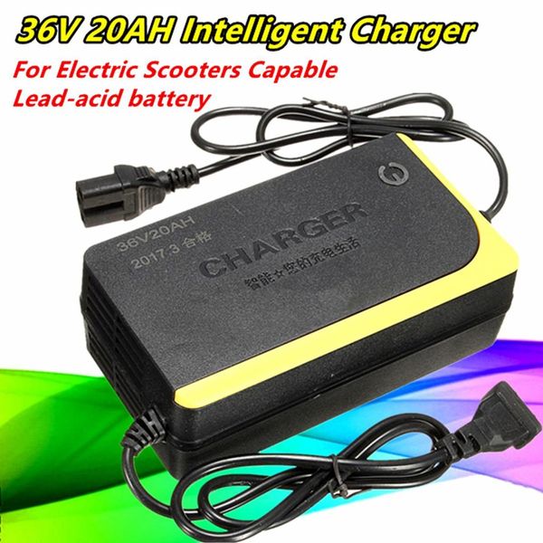 

36v 20ah intelligent battery charger charging for electric bikes scooters capable lead-acid battery