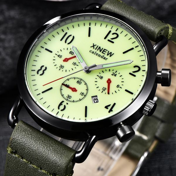 

2019 fashion sport watches men alloy case leather band business watch montre quartz analog luxury wristwatches relogio masculino, Slivery;brown