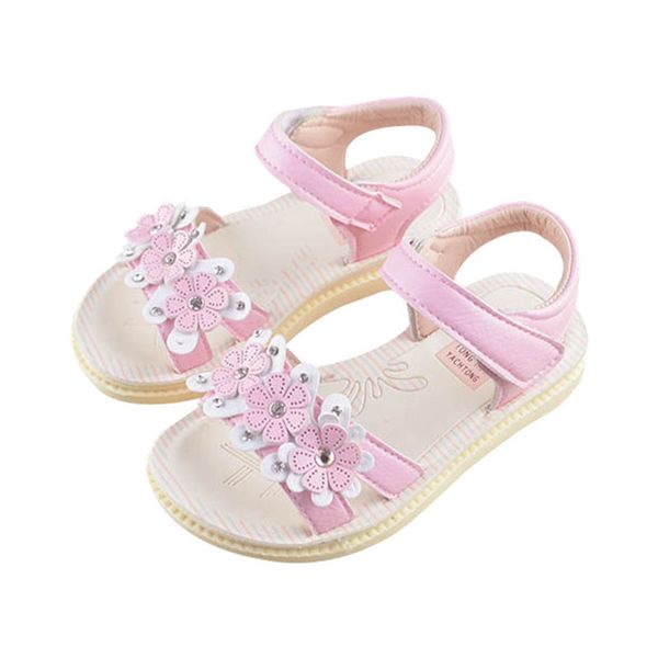 

summer kids sandals cute flower design sandal girl open toe princess shoes children casual sandals, Black;red