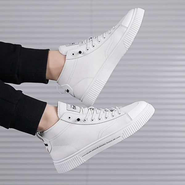 

new high-shoes men's casual wild white tide shoes sports casual men's, Black