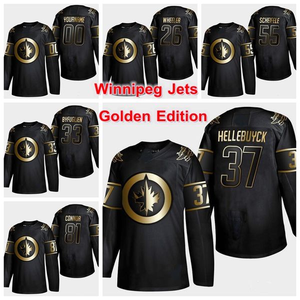 

2019 виннипег джетс золотой выпуск 29 patrik laine 26 блейк уилер 55 марк scheifele mens customize любое количество любых имя хоккея, Black;red
