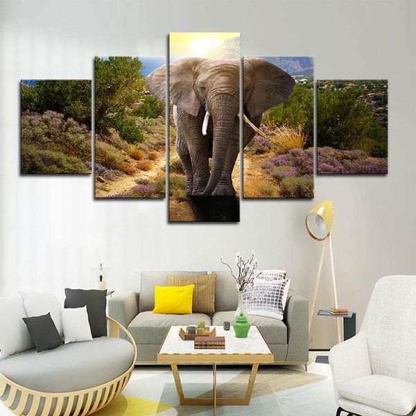 2019 Large Framed Animal Grey Elephant Wall Art Pictures For