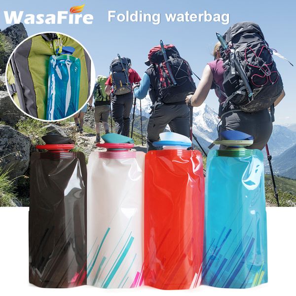 

700мл многоразовый спорт путешествия портативный складной напиток бутылки воды чайник спорт на открытом воздухе складной мешок воды бутылки