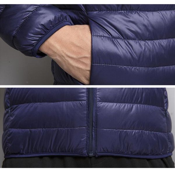 

2019 fall boutique белая утка перо моды сплошной цвет mens с капюшоном вниз куртки / теплый вскользь mens пуховик мужской coat, Black