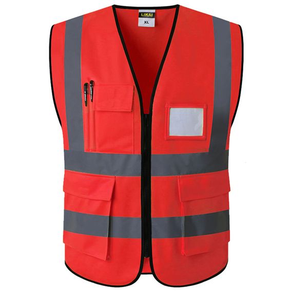 

red reflective vest reflective safety clothing workplace road working motorcycle cycling sports outdoor print logo #002