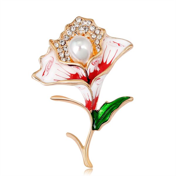 

rhinestone fashion drops of oil brooch alloy diamond brooch pearl colored brooch pin wholesale, Gray