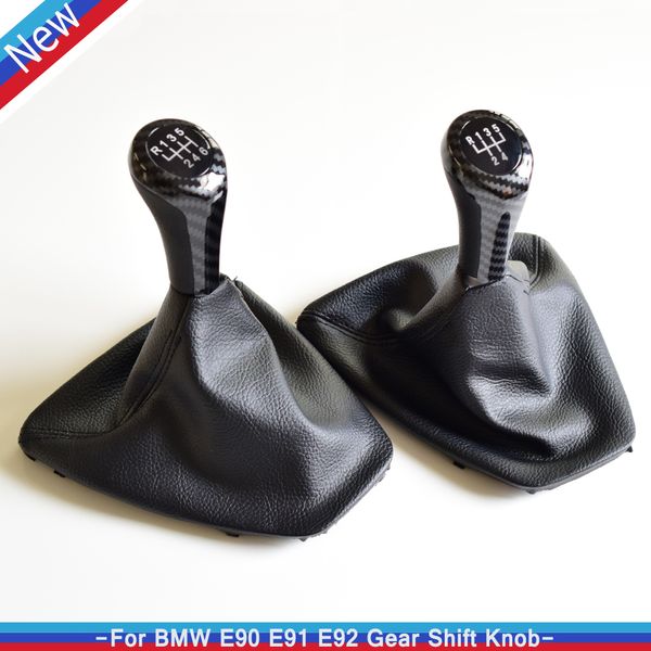 

car accessorie gear shift knob mt 5 6 speed stick lever shifter handball for e90 e91 e92 e93 with gaiter boot leather cover