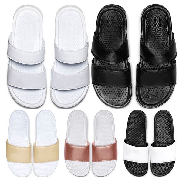 

new designer slippers fashion classics benassi jdi duo ultra slide mens womens flip flop summer beach sandals sports size 36-45, Black