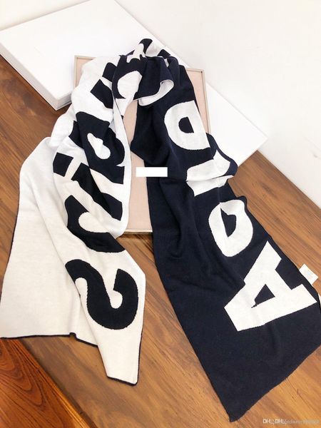 

2019 зимний бутик моды вязаный кашемировый шарф письмо мягкий и гладкий унисекс технические характеристики 180*30 см нет коробки a26, Blue;gray