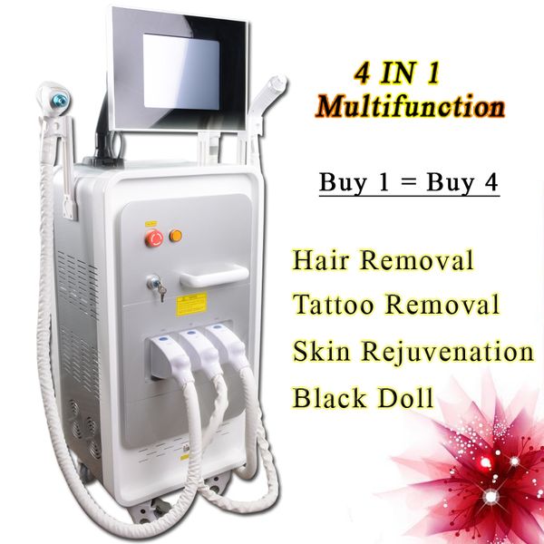 

effective multifunction professional permanent hair removal machine ipl elight opt shr fast hair removal rf facial treatment ndyag laser, Black