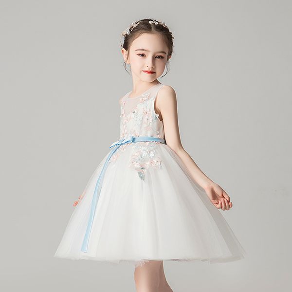 

Children's wear 2019 summer princess dress children's day performance clothing in the big children, Red;yellow