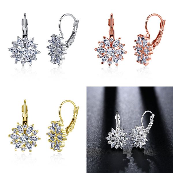 

exaggeration earring personality zircon earring with flower earrings pandora earrings luxury designer jewelry women earrings 2019 jewelry, Silver