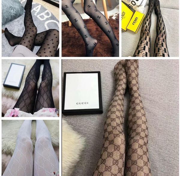 

italy brands black lace mesh hollow out pantyhose mesh tights hosierys letter leggings socks for women s035, Black;white