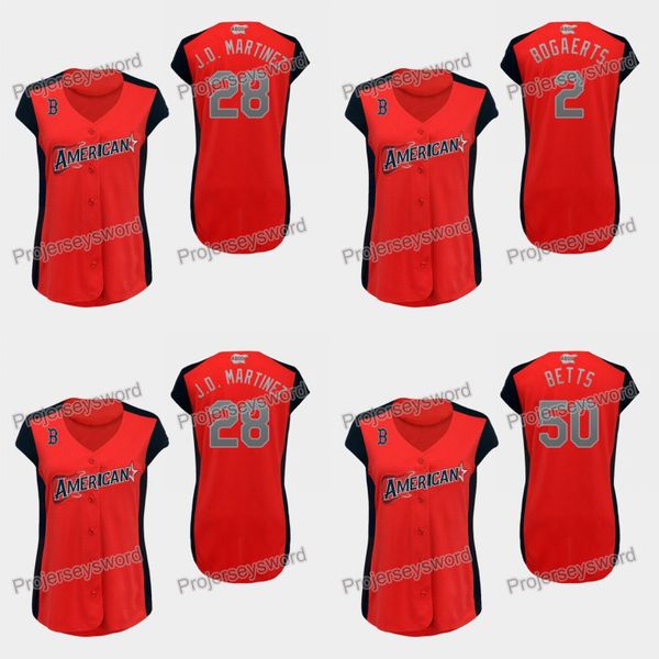 

Womens Boston 28 J.D. Martinez American League Red Sox Jersey 50 Mookie Betts 2 Xander Bogaerts 100% Stitched Allstar Baseball Jerseys Red