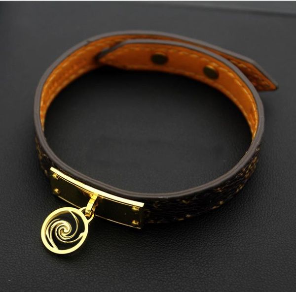 

popular coffee flower leather hanging bracelet women's hanging hollow leather bracelet, Golden;silver