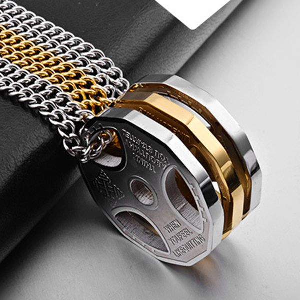 

горячая новая мода гантели бодибилдинг ожерелье мужчины женщины унисекс ювелирные подарки k2, Silver