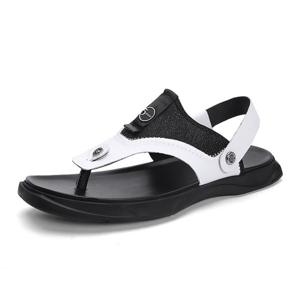 

vogue summer men slippers luxury flats shoes brand outdoor light beach shoes sandals fashion slippers 55, Black