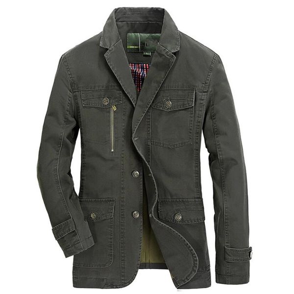 

men's casual jacket spring autumn blazer washed coat cotton single breasted pocket cargo jacket men jaqueta masculina, Black;brown