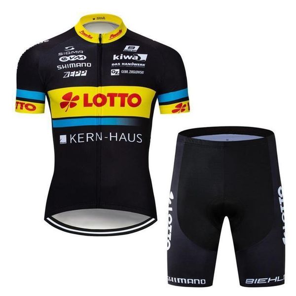 

lotto cycling clothing men set bike clothing breathable mtb bicycle wear short sleeve quick dry cycling jersey sets 122901y, Black;blue