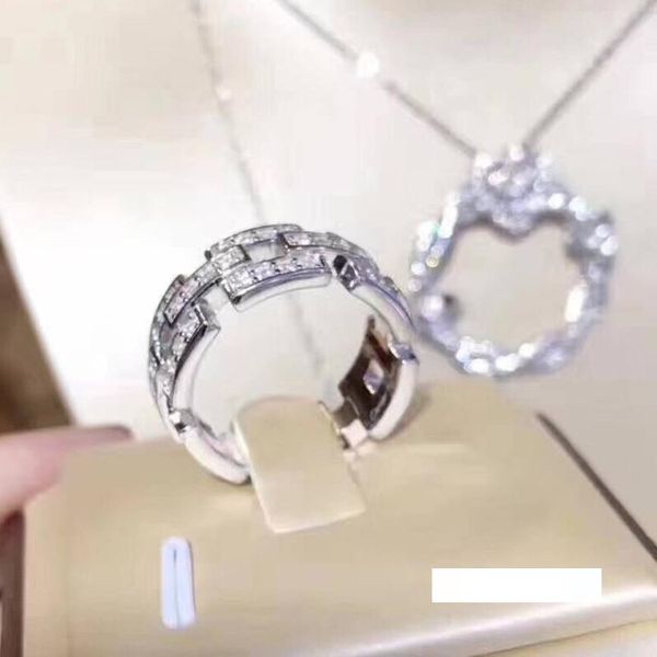 

полный бриллиант обледенел роскошные дизайнерские ювелирные изделия женские кольца подарок на день святого валентина мужские ювелирные издел, Silver