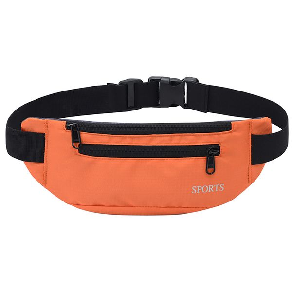 

women sports waist pack solid color chest bag 2019 new arrival mobile phone ultra-thin double-row zipper waterproof pockets