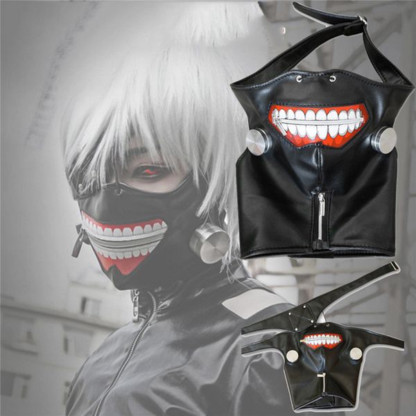 

tokyo ghoul kaneki ken mask halloween party black face mask cartoon masquerade masks decor for cosplay event party supplies pu