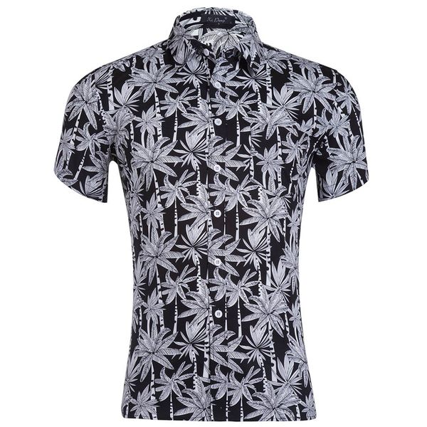 

mens hawaiian shirt male casual camisa masculina printed beach shirts short sleeve fashion brand chemise homme blouse may2, White;black