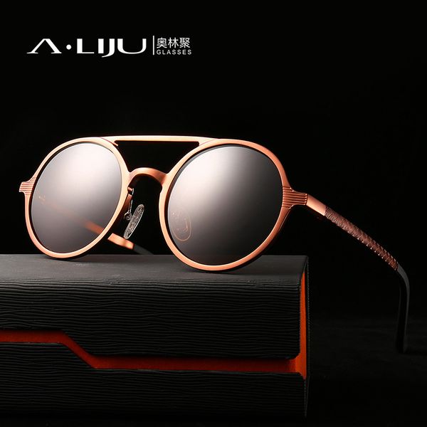 

new aluminum magnesium sunglasses retro round polarized glasses men's sunglasses classic sunglasses can be replaced by 8576, White;black
