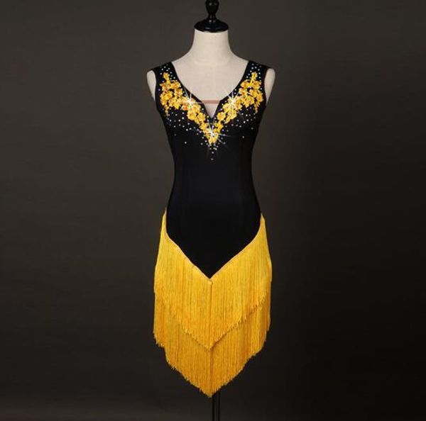 

latin dance dress women new costume latin dance competition dresses clothes for salsa clothing, Black;red