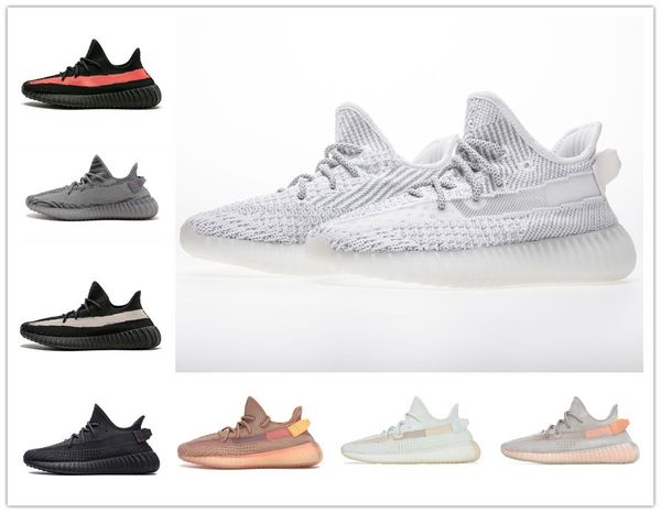 

2019 static 3m sesame butter men women running shoes kanye west beluga 2.0 orange bred blue tint cream sports 36-45