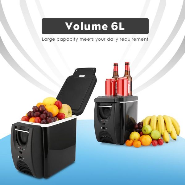 

6l car refrigerator with 4 holder dual use cooler warmer small fridge 12v dual hole heat dissipation camping outdoor car er