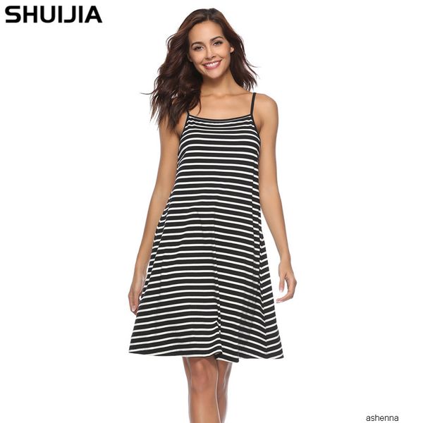 

womens designer striped suspender dress casual skirtat75, Black;gray