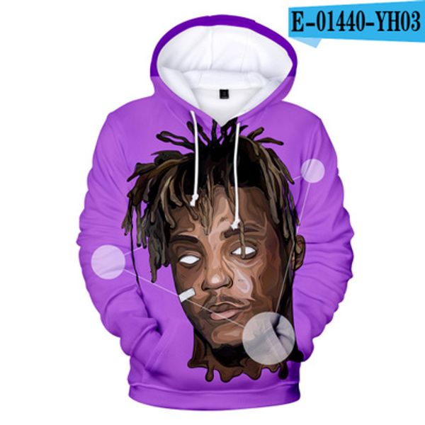 

fashion hip hop hoodies with hooded casual mens designer hoodie with juice wrld printing sweatshirts, Black