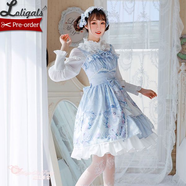 

swan lake ~ sweet printed lolita jsk dress by magic party, Black;gray