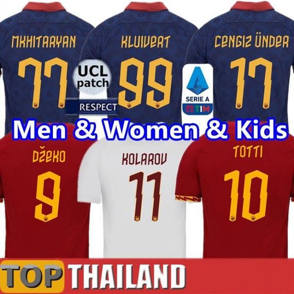 

men women kids as roma jerseys soccer edin dzeko nicolo zaniolo diego perotti cristante kluivert kolarov de rossi totti youth football kits, Black;yellow