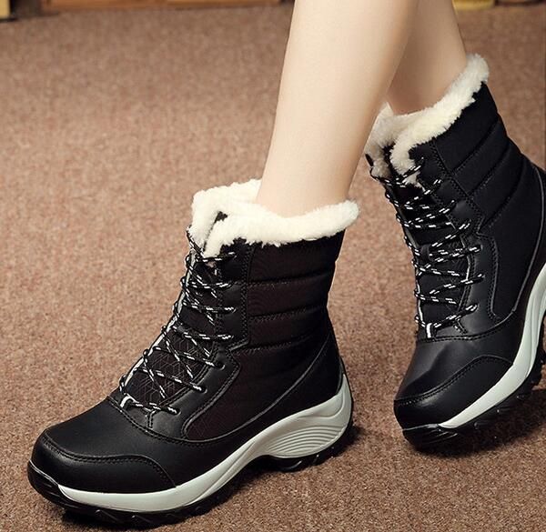 

australia 2019 winter wgg new plus velvet high help women martin boots students with wild waterproof snow boots women's tide cotton sho, Black