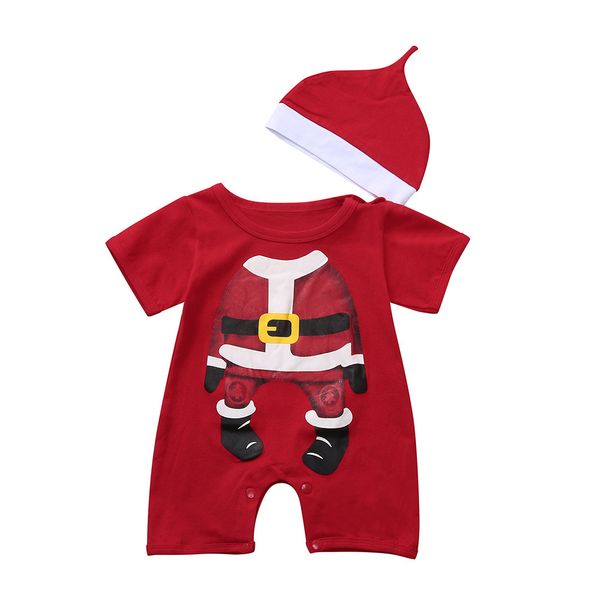 

christmas jumpsuit hats cap short sleeve romper baby boy clothes menino roupa infantil jumpsuits kids overalls infant clothing, Blue