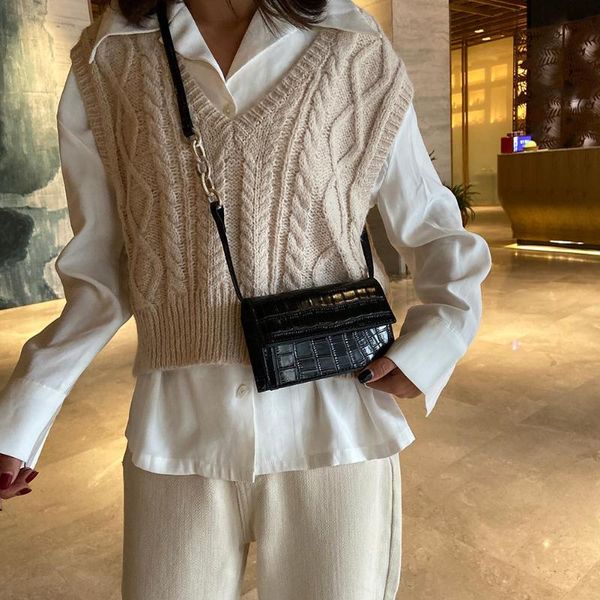 

handbags skillful manufacture fashion crocodile messenger bag women pu leather solid color shoulder handbag