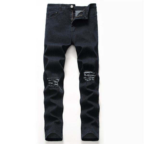 

fashion men's casual personality slim fit denim jeans pants #5l31, Blue