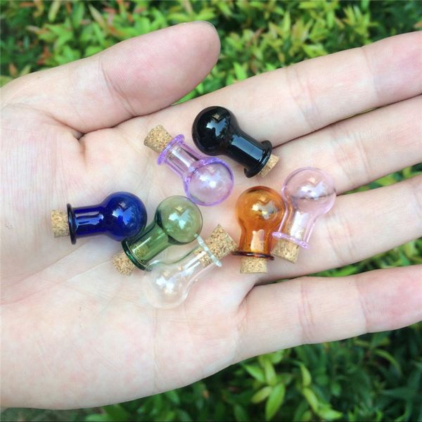 70pcs mini bottiglie di vetro a forma di palla bottiglie carine con fiale di sughero colori regalo che desiderano vasetti bottiglie mescolare 7 colori