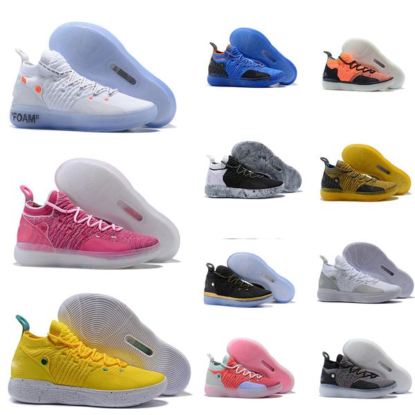 

mens trainers kd 11 ep grey pink paranoid oreo ice basketball shoes original kevin durant xi kd11 sneakers size 40-46, Black