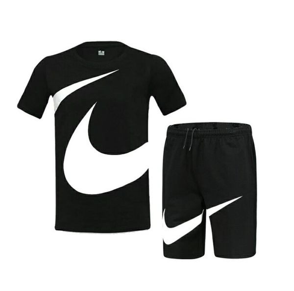 

дизайнерская мужская одежда летняя мода тренд спортивный костюм с короткими рукавами с набивным рисунком мужская повседневная одежда в черно, Gray