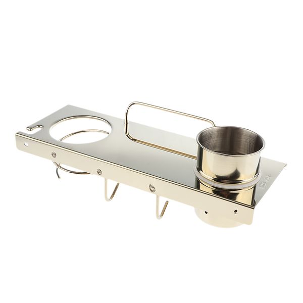 

wall mount hair dryer hanging rack organizer, stainless steel hair dryer holder with 1 hole & cup