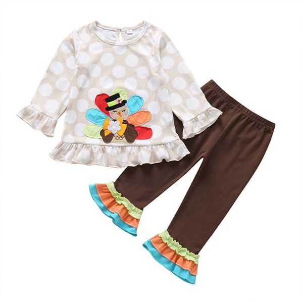 

new girl kids clothes set cartoon long sleeve t-shirt + lotus-leaf brim trousers two piece sets kids designer clothes girls jy817, White