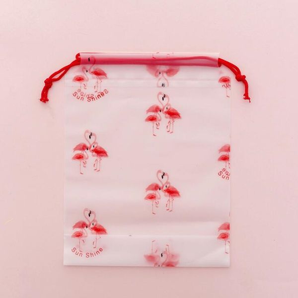 

willow valley 10-piece travel cosmetic bag flamingo pink drawstring toiletry kit pvc waterproof bath packing organizers for bra