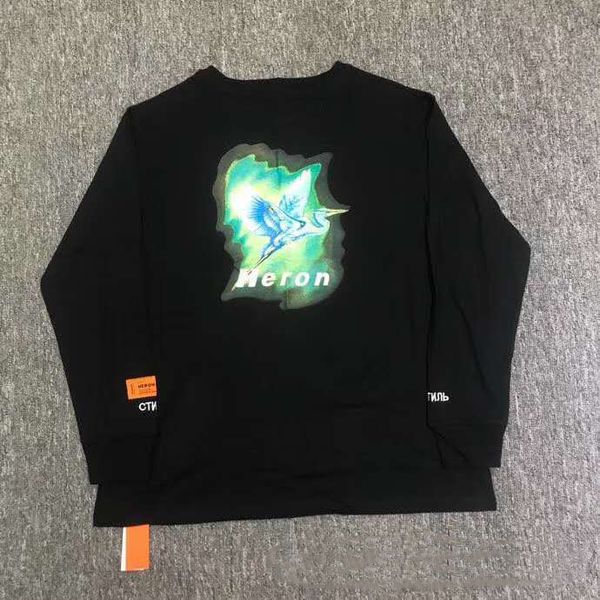 

Heron Preston Mens Vintage Designer Long Sleeve T-shirts Male Female Pullover Hip Hop Bottoming Shirts Stand Collar Tops