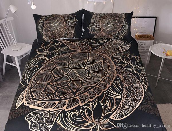 Us Au Size Luxury Bedding Set Duvet Animal Golden Tortoise Turtles