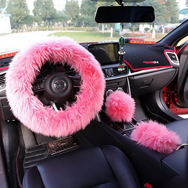 

automotive interior soft wool steering wheel cover handbrake general auto car steering wheel cover. accessory