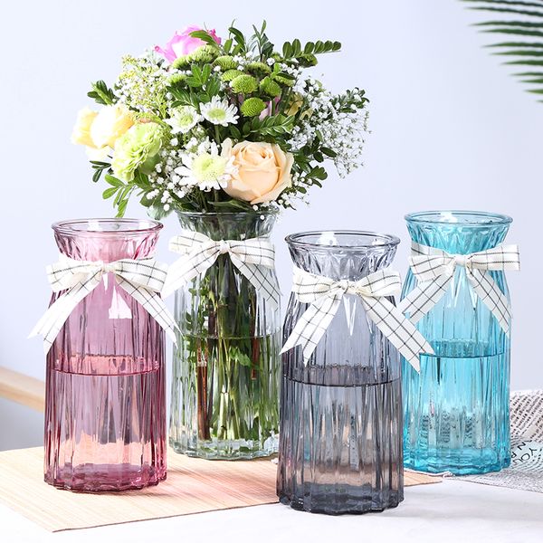 

nordic hydroponic dried flower glass vase transparent home decoration living room flower arrangement bottle